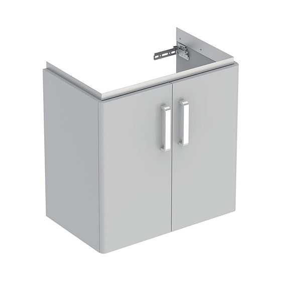 Geberit Renova Compact Unterschrank für Waschtisch, 2 Türen 59,7x60,5x39,7cm B Waschtisch 65cm Hellgrau/lack matt Hellgrau