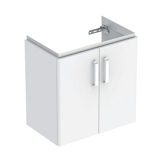 Geberit Renova Compact Unterschrank für Waschtisch, 2 Türen 59,7x60,5x39,7cm B Waschtisch 65cm Weiß lackiert matt, Weiß