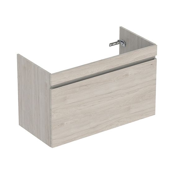 Geberit Renova Plan Unterschrank für Möbelwaschtisch, 1 Schublade, 1 Innensch., 98,8x60,5x47,3cm, Nussbaum hell/Folie strukt.