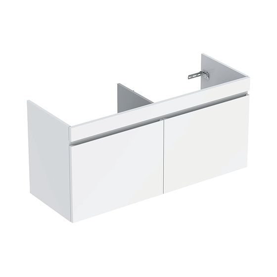 Geberit Renova Plan Unterschrank für Doppelwaschtisch 2 Schubladen 2 Innenschubladen 1226x606x44,6cm Waschtisch 130cm Weiß