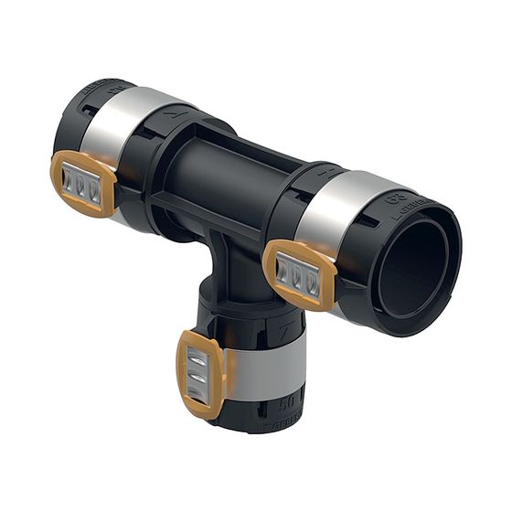 Geberit FlowFit T-Stück reduziert, d 75mm, d1 63mm, d2 75mm, PPSU