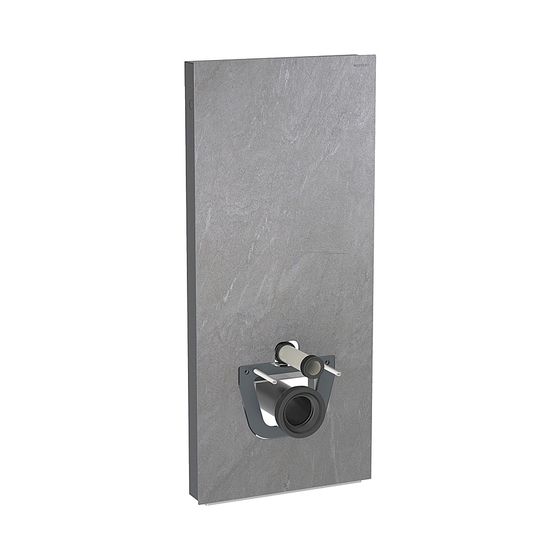 Geberit Monolith Sanitärmodul für Wand-WC, Höhe 114cm, Frontverkleidung aus Steinzeug Schieferoptik, Aluminium Schwarzchrom