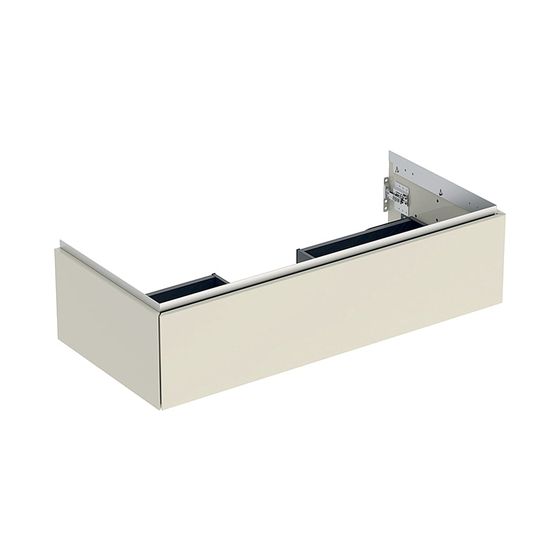 Geberit ONE Unterschrank für Waschtisch, 1 Schublade, Breite Waschtisch 105cm, H 26,6cm T 47cm Sandgrau/lackiert hochglänzend