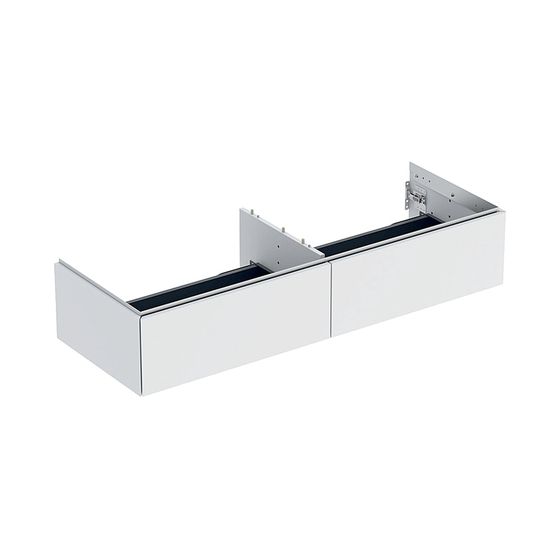 Geberit ONE Unterschrank für Waschtisch, 2 Schubladen, Breite Waschtisch 135cm, Höhe 26,6cm, Tiefe 47cm, Weiß lackiert matt