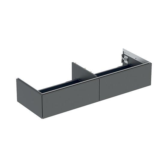 Geberit ONE Unterschrank für Waschtisch, 2 Schubladen, Breite Waschtisch 135cm, Höhe 26,6cm, Tiefe 47cm, Lava lackiert matt