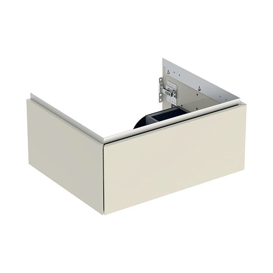 Geberit ONE Unterschrank für Waschtisch, 1 Schublade, Breite Waschtisch 60cm, H 26,6cm T 47cm Sandgrau/lackiert hochglänzend