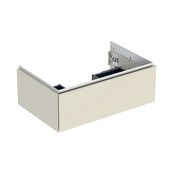 Geberit ONE Unterschrank für Waschtisch, 1 Schublade, Breite Waschtisch 75cm, H 26,6cm T 47cm Sandgrau/lackiert hochglänzend