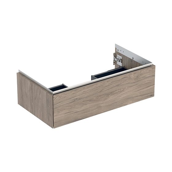 Geberit ONE Unterschrank für Waschtisch, 1 Schublade, B Waschtisch 90cm, H 26,6cm T 47cm Nussbaum hickory/Melamin Holzstruktur