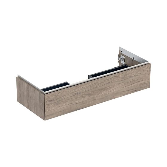 Geberit ONE Unterschrank für Waschtisch, 1 Schublade, B Waschtisch 120cm, H 26,6cm T 47cm Nussbaum hickory/Melamin Holzstruktur