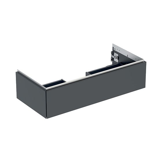 Geberit ONE Unterschrank für Waschtisch, 1 Schublade, Breite Waschtisch 105cm, Höhe 26,6cm, Tiefe 47cm, Schwarz/lackiert matt