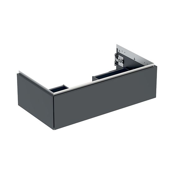 Geberit ONE Unterschrank für Waschtisch, 1 Schublade, Breite Waschtisch 90cm, Höhe 26,6cm, Tiefe 47cm, Schwarz/lackiert matt