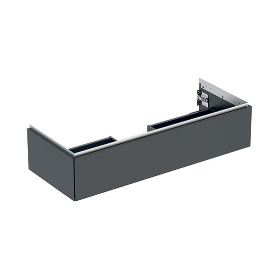Geberit ONE Unterschrank für Waschtisch, 1 Schublade, Breite Waschtisch 120cm, Höhe 26,6cm, Tiefe 47cm, Schwarz/lackiert matt