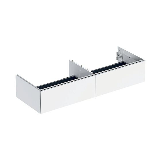 Geberit ONE Unterschrank für Waschtisch, 2 Schubladen, Breite Waschtisch 135cm, H 26,6cm T 47cm Weiß/lackiert hochglänzend