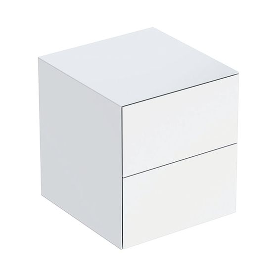 Geberit ONE Seitenschrank mit 2 Schubladen, 45x49,2x47cm, Weiß/ lackiert hochglänzend
