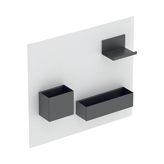 Geberit Magnettafel mit Stauboxen Weiß/pulverbeschichtet matt, Lava pulverbeschichtet matt