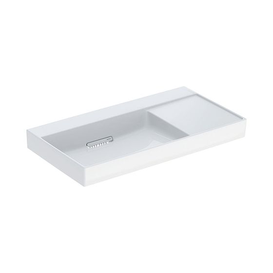 Geberit ONE Waschtisch Abgang horizontal Ablagefläche rechts 90cm T 48cm o. HL ohne Überlauf Weiß/KeraTect Weiß glänzend