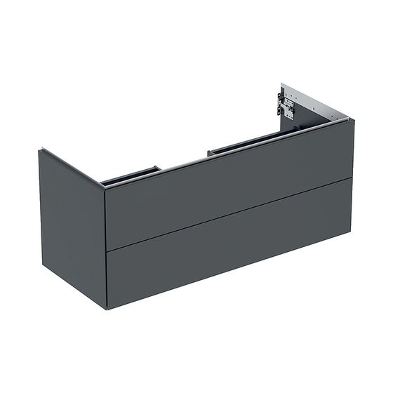 Geberit ONE Unterschrank für Waschtisch, 2 Schubladen, Breite Waschtisch 120cm, Höhe 50,4cm, Tiefe 47cm, Schwarz/lackiert matt