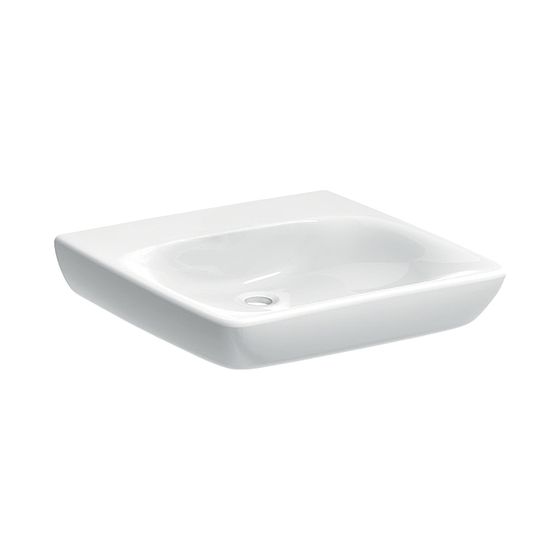 Geberit Renova Comfort Waschtisch barrierefrei, Breite 60cm, Tiefe 55cm, ohne Hahnloch, ohne Überlauf, Weiß