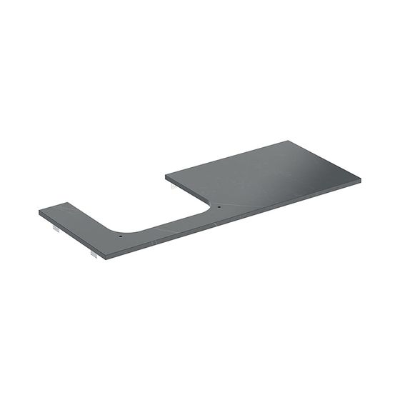 Geberit ONE Waschtischplatte Ausschnitt links, Steinzeug, für Aufsatzwaschtisch, 120x2x47cm, Marmoroptik Schwarz/matt