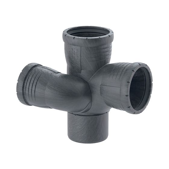 Geberit Silent-Pro Schachtbogenabzweig 87,5 Grad rechts d 110mm, d1 75mm, d2 90mm