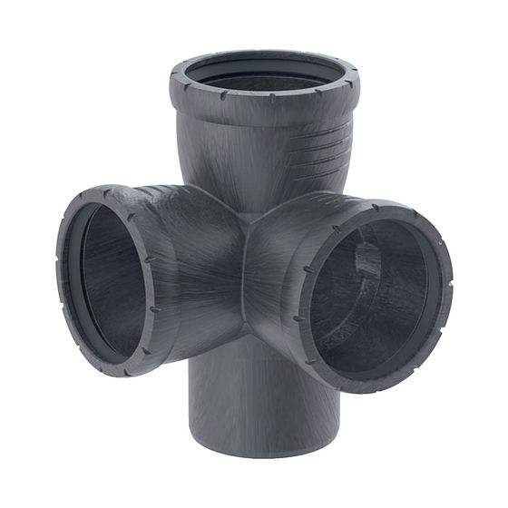 Geberit Silent-Pro Eckabzweig 87,5 Grad d 110mm, d1 90mm, d2 90mm