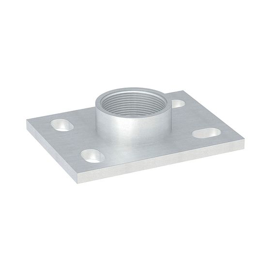 Geberit Grundplatte rechteckig, Vierloch, mit Gewindemuffe G 2″