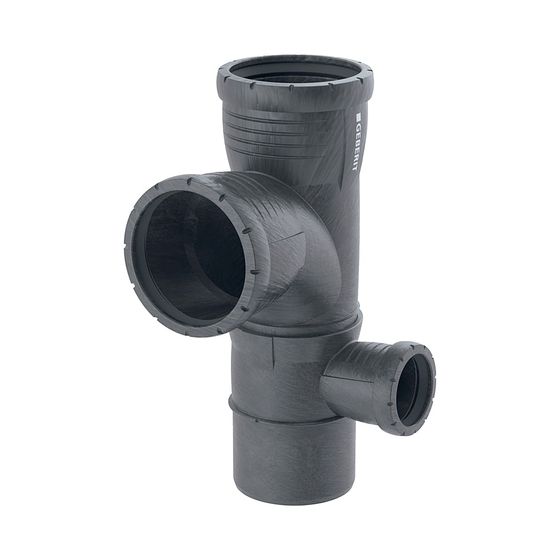 Geberit Silent-Pro Kombibogeneckabzweig 87,5 Grad rechts d 110mm, d1 90mm, d2 50mm
