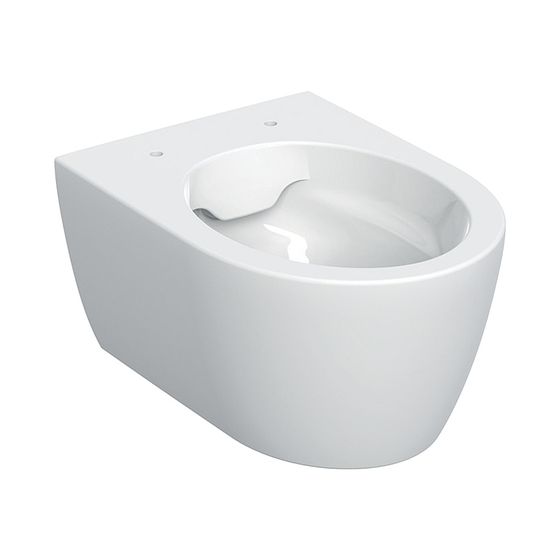 Geberit iCon Wand-WC Tiefspüler, verkürzte Ausladung 49cm geschlossene Form, Rimfree, KeraTect, Weiß