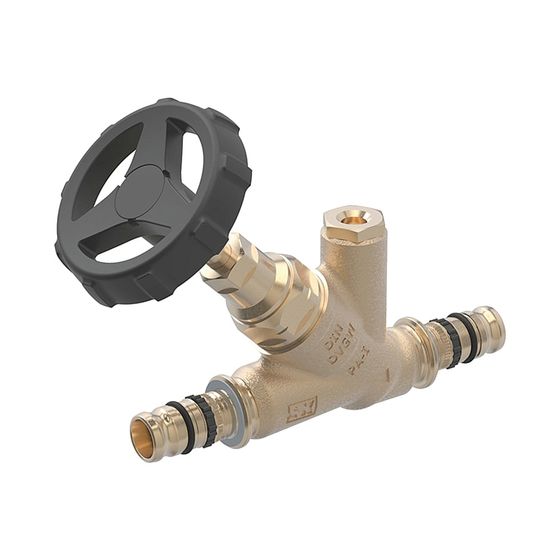 Geberit Mepla Schrägsitz-Absperrventil, d 40mm, PN 10 bar, Rotguss