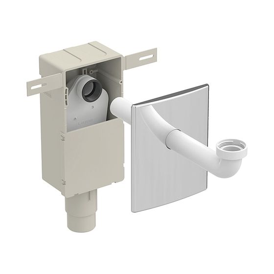 Geberit Set Unterputz-Geruchsverschluss für Waschbecken, Abgang horizontal Außendurchmesser 50-56mm, hochglanz-verchromt