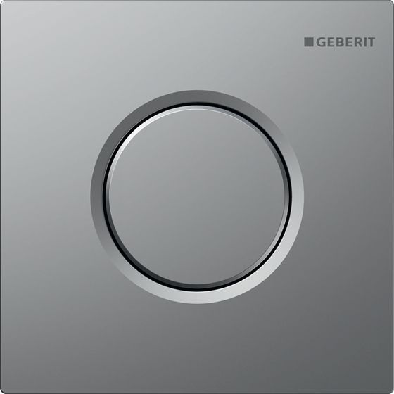 Geberit Typ 01 Drückerplatte für Urinalsteuerung pneumatische Spülauslösung Round, Mattchrom, easy-to-clean