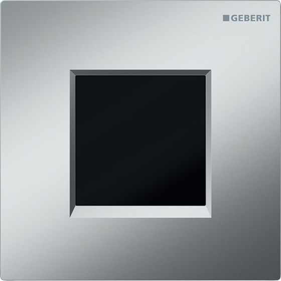 Geberit Typ 20 (ex Typ 30) Urinalsteuerung mit elektronischer Spülauslösung, Batterie, Square, Mattchrom lackiert, easy-to-clean