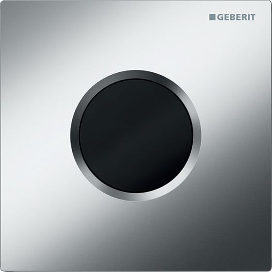 Geberit Typ 01 Urinalsteuerung mit elektronischer Spülauslösung, Netzbetrieb, Chrom, easy-to-clean
