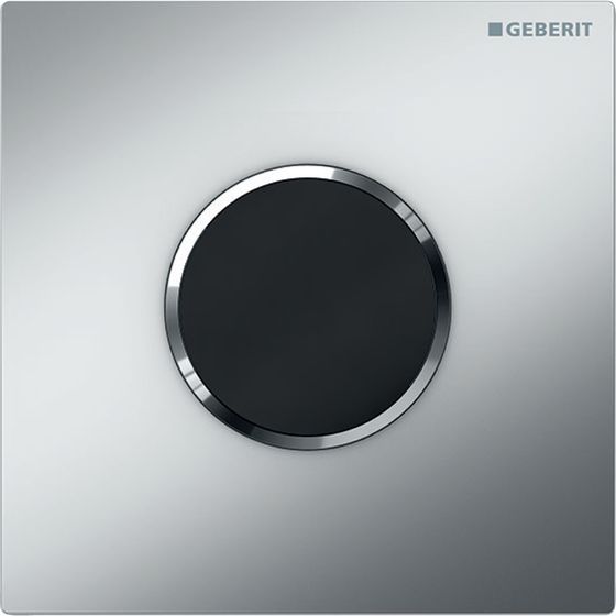 Geberit Typ 10 Urinalsteuerung mit elektronischer Spülauslösung, Batteriebetrieb, Mattchrom/Hochglanz-verchromt