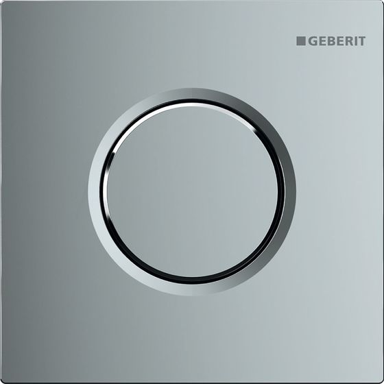 Geberit Typ 01 Drückerplatte für Urinalsteuerung mit pneumatischer Spülauslösung Round, Hochglanz verchromt