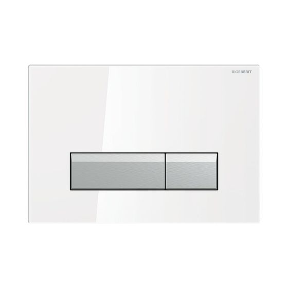 Geberit Sigma 40 Drückerplatte für 2-Mengen-Spülung weiß, Aluminium gebürstet