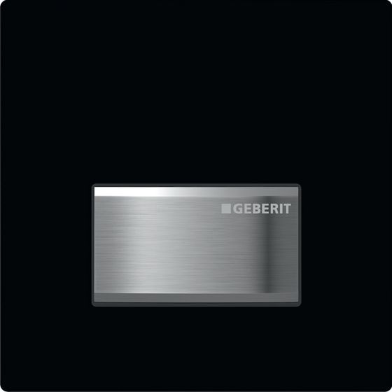 Geberit Typ 50 Drückerplatte für Urinalsteuerung mit pneumatischer Spülauslösung, Square 13x13x1,4cm, Tiefschwarz