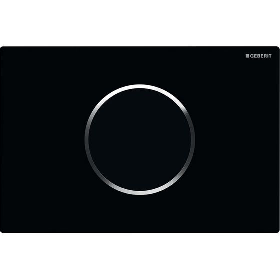 Geberit Sigma10 Drückerplatte für WC-Steuerung, elektronischer Spülauslösung, Round, Schwarz/Hochglanz verchromt