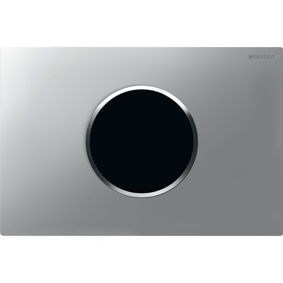 Geberit Sigma10 Drückerplatte für WC-Steuerung, elektronischer Spülauslösung, Round, Mattverchromt/Hochglanz-verchromt