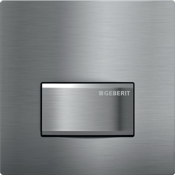 Geberit Typ 50 Betätigungsplatte für Urinalsteuerung mit pneumatischer Spülauslösung, Square 13x13x1cm, Verchromt/gebürstet