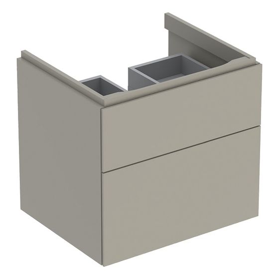 Geberit Xeno2 Unterschrank für Waschtisch, 2 Schubladen, 58x53x46,2cm, Greige/lackiert matt
