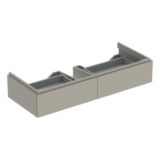 Geberit Xeno2 Unterschrank für Waschtisch mit, Breite ab 120cm, 2 Schubladen, 117,4x22x46,2cm, Greige/lackiert matt