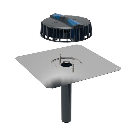Geberit Pluvia Dachwassereinlauf mit Anschlussblech Maximale Ablaufleistung 12l/s
