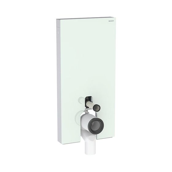 Geberit Monolith Sanitärmodul für Stand-WC, Höhe 101cm, Frontverkleidung aus Glas mint, Aluminium