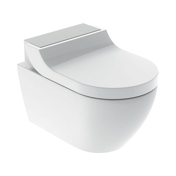Geberit AquaClean Tuma Comfort Dusch-WC-Komplettanlage Wand-WC Edelstahl gebürstet