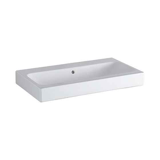 Geberit iCon Waschtisch, Breite 75cm, Tiefe 48,5cm, ohne Hahnloch, Überlauf sichtbar, Weiß