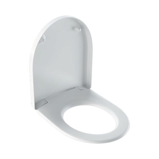 Geberit iCon WC-Sitz ohne Absenkautomatik, ohne Quick-Release-Scharniere, Befestigung von oben, weiß/glänzend