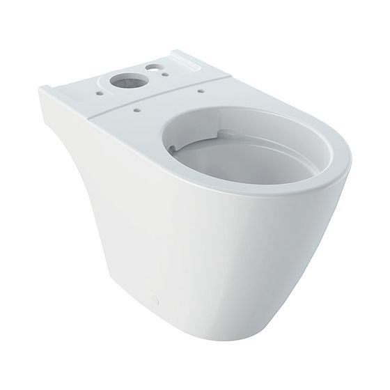 Geberit iCon Stand-WC für Aufputz-Spülkasten aufgesetzt, Tiefspüler, geschlossene Form, Rimfree Tiefe 63,5cm, weiß/KeraTect
