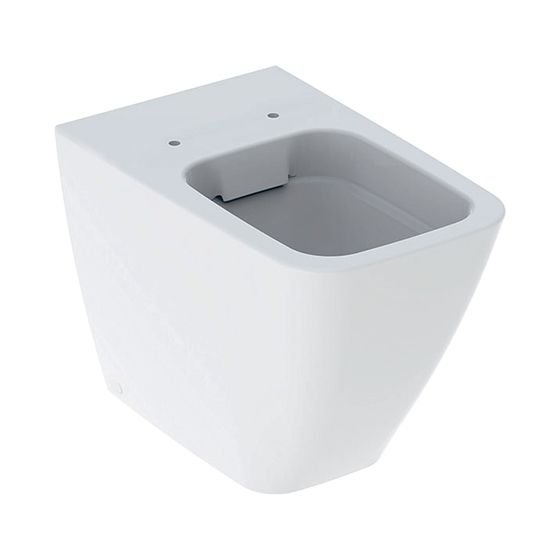 Geberit iCon Square Stand-WC Tiefspüler, wandbündig, geschlossene Form, Rimfree Tiefe 56cm, Weiß/KeraTect