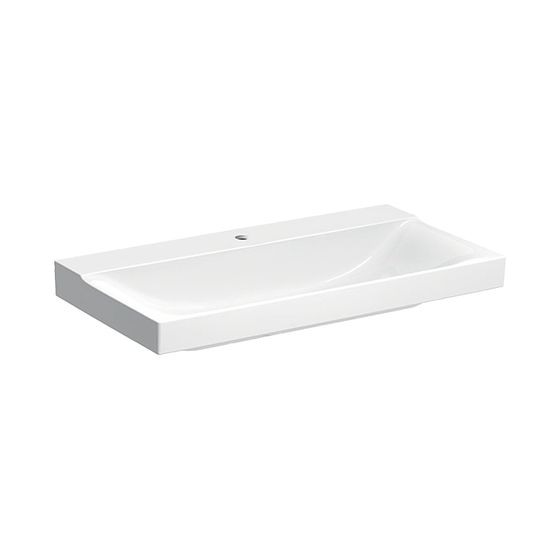 Geberit Xeno2 Waschtisch, Breite 90cm, Tiefe 48cm, Hahnloch mittig, ohne Überlauf, Weiß/KeraTect